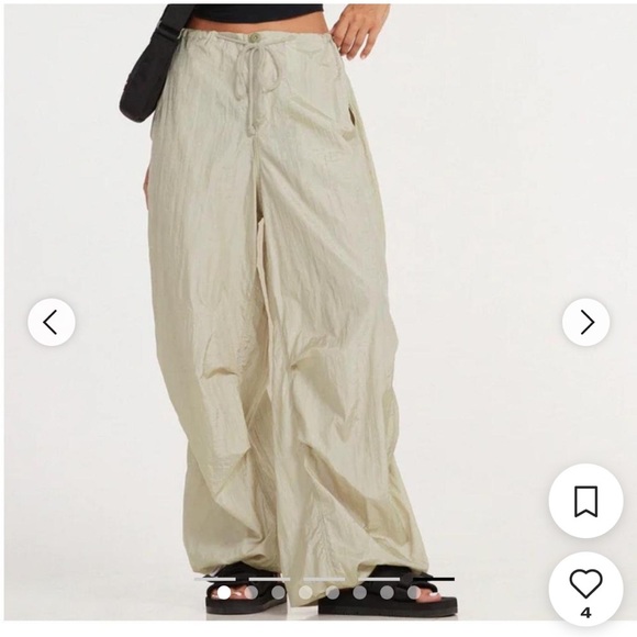 Motel Rocks, Light Golld,Shimmer Parachute Pants, Excellent Condition, Size XS - Picture 2 of 15